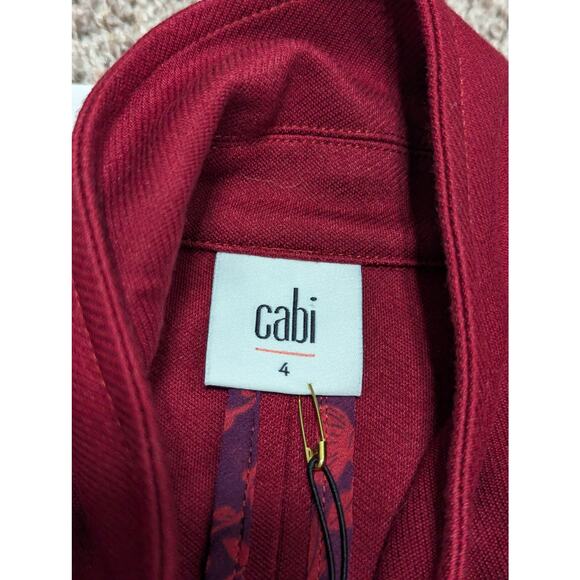 CAbi Outing Blazer Rhubarb Red Asymmetrical Jacket Coat Womens 4 Preppy Top - Picture 6 of 6